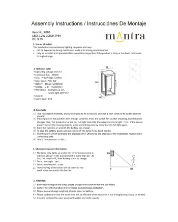 MERIBEL * APLIQUE GRAFITO LED SOLAR/SENSOR 3000K